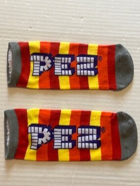 Hasbro Pez Red & Yellow Striped Novelty Socks